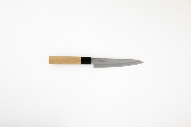 【京都 食道具竹上】 ペティナイフ 15cm （万能使い用 和型三層タイプ）食道具竹上 鋼 ステンレス 青紙スーパー 包丁 鋼包丁 和包丁 日本製 高級 切れる キッチン用品 キッチン 雑貨 日用品 