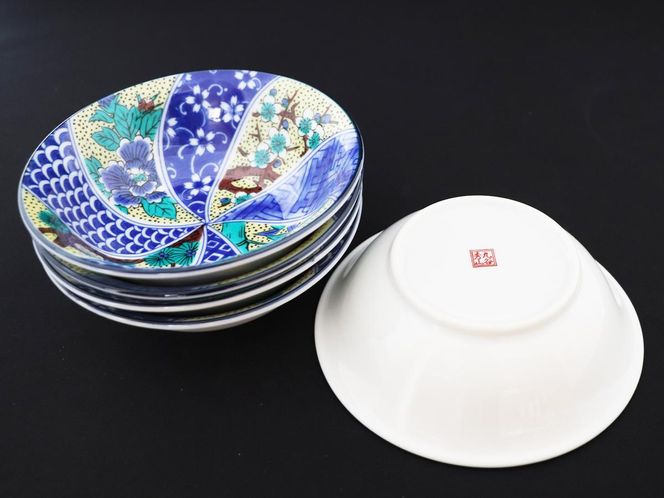 九谷焼　4.8号小鉢揃　吉田屋松竹梅 （5枚セット）a01 食器 キッチン雑貨 キッチンアイテム 雑貨 小物 お皿 小皿 食卓 テーブルコーディネート 