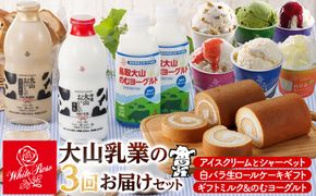 1080.2025 【定期便】大山乳業の３回お届けセット 313726_AH022