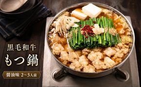 黒毛和牛もつ鍋 醤油 2～3人前セット【配送不可：離島】 お肉 牛肉 鍋セット モツ鍋 