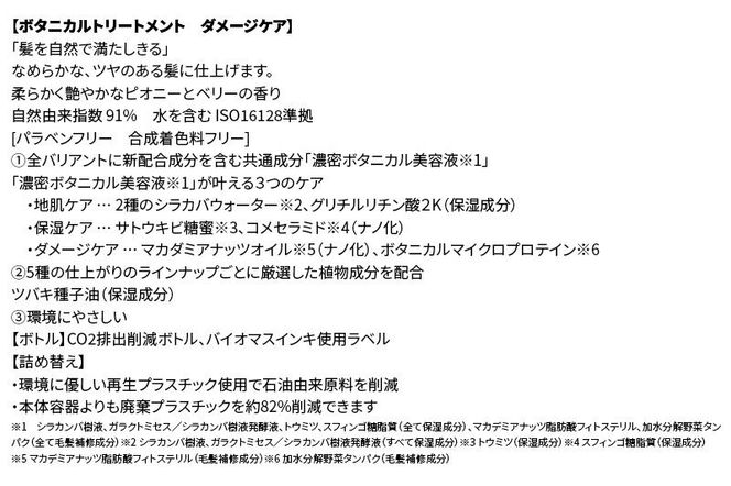 BOTANIST ボタニスト ボタニカル トリートメント 単品【ダメージケア】 3本（本体） [ボタニスト BOTANIST トリートメント おすすめ 人気 サラサラ しっとり ボリューム まとまり ぼたにすと 頭皮ケア ダメージ リンス ストレート うねり ダメージ補修 美容 ボトル]|10_ine-010301dt
