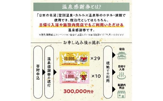 のぼりべつ温泉感謝券300,000円分 温泉 旅行 観光 北海道 チケット 温泉利用券 温泉券 のぼりべつ温泉感謝券 300000円 日本の名湯 登別温泉 カルルス温泉 ホテル登別国際観光 コンベンション協会 温泉旅館 温泉宿 温泉旅館 ホテル 温泉ホテル ふるさと納税 北海道 登別市