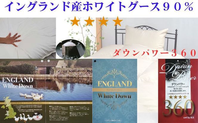 羽毛布団【イングランド産ホワイトダウン90%】【ダウンパワー360】セミダブル CK524