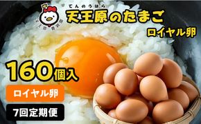 【定期便】7回定期 【天王原のたまご】 ロイヤル卵160個入り【定期便 7回定期便 セット たまご 卵 玉子 タマゴ 濃厚 ハリ 弾力 ボリューム 甘味 旨味 卵黄 風味 生 コク 甘味 卵かけご飯 卵焼き 目玉焼き オムレツ 茶碗蒸し お菓子作り パンの材料】