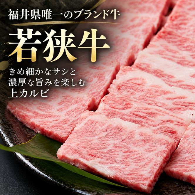 若狭牛 上カルビ焼肉用 450g（A4ランク以上） お肉 牛肉 黒毛和牛 和牛