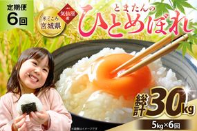 6回 定期便 米 宮城県産 とまたんのひとめぼれ 5kg 総計30kg [サンフレッシュ小泉農園 宮城県 気仙沼市 20566085] ひとめぼれ ブランド米 白米 精米 ご飯 ごはん コメ こめ お米 小分け 家庭用