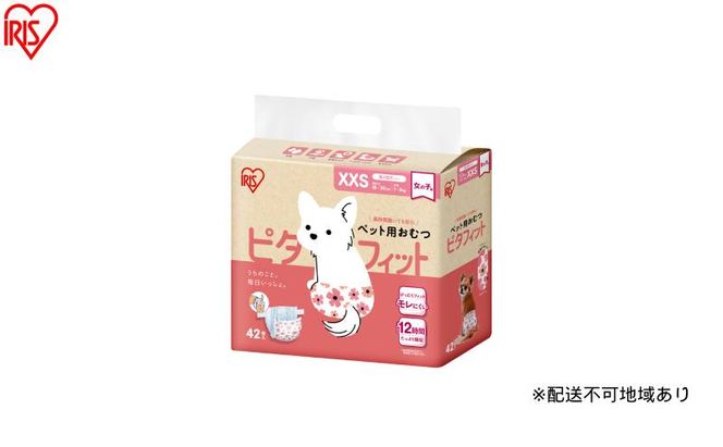 【42枚入り×6袋】ペット用おむつ ピタフィット XXS 42枚入 女の子用 NPD-XXS42 ペット 女の子 おむつ オムツ ペットオムツ 長時間 薄型 幅広テープ お知らせライン かわいい