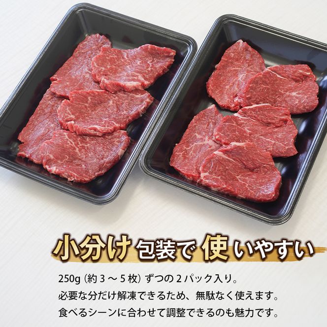 淡路牛 赤身ミニステーキ　500g（3～5枚×2P) ステーキ