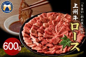 牛肉 ロース 【上州牛】 600gパック   群馬県 千代田町 国産 牛肉 ブランド牛 精肉 肉 お肉 焼肉 バーベキュー BBQ キャンプ アウトドア 食品 冷凍便 グルメ お取り寄せ グルメ 送料無料 【ch013-005rh】