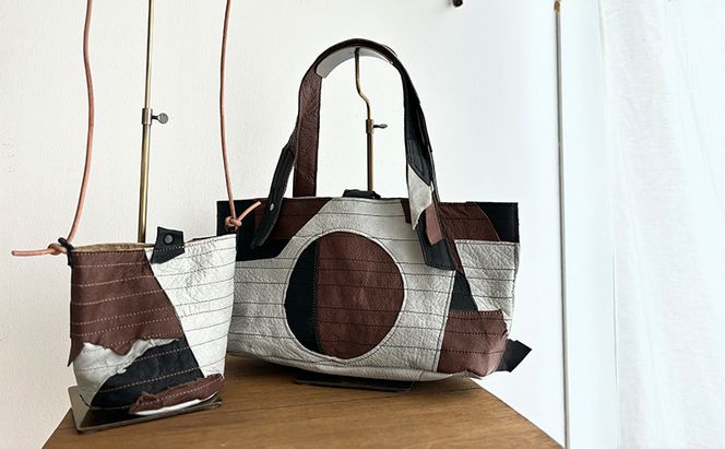 肩かけトートバック［amina+］【 本革  革製品 レザー ハンドメイド シンプル エゾシカ革 手作り バック カバン トートバック 北海道 十勝 幕別 】