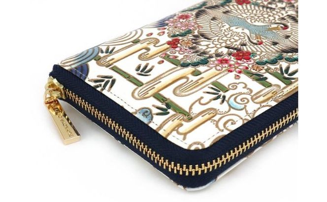 長財布 大容量 ぐるっとファスナーの長財布 むかい鶴 文庫屋大関 通帳が入る 財布 レディース ラウンドファスナー レザー 本革 革 文庫革 レディース財布 お財布 通帳 通帳入れ 通帳ケース 日本製 和風 東京