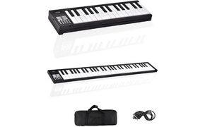 折りたたみ 電子ピアノ 61鍵盤 日本語表記 充電式 ワイヤレス 入門用 初心者 大人 子供 電子キーボード 電子 ピアノ キーボード 折りたたみ式 折り畳み 練習 楽器 録音 再生 リズム 音色 自動伴奏 スリム SunRuck SR-DP08F-BK