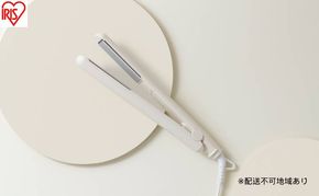ストレートアイロン HIR-MS102-W オフホワイト ヘアアイロン ストレート 軽量 ストレートアイロン コンパクト 海外対応 セラミックコーティング ヘアーアイロン 5段階温度調節 スリム ヘアケア プレゼント ギフト MiCORA ミコラ アイリスオーヤマ
