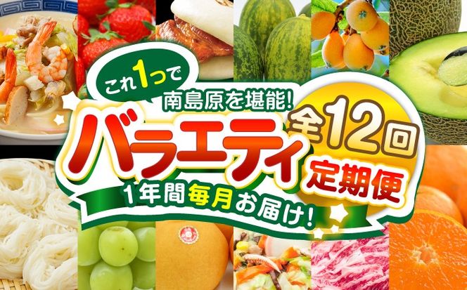 【12回定期便】長崎・南島原グルメ バラエティ定期便 / バラエティ セット 野菜定期便 フルーツ定期便 フルーツ 果物 野菜 やさい そうめん 角煮 皿うどん ちゃんぽん / 南島原市 / 贅沢宝庫[SDZ038]
