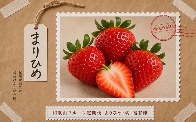 【全3回】紀州和歌山産旬のフルーツ定期便 (いちご・桃・富有柿) 【tkb373】