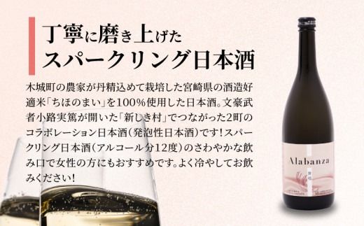 【7日以内に発送！】【プレゼント・ギフト】令和6年産 木城町・毛呂山町 新しき村友情都市コラボ 日本酒２種２本セット（城１本・Alabanza１本） K21_0042