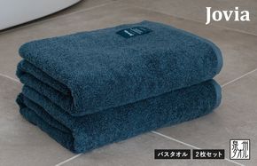 G2791-1 【圧倒的企業努力】Jovia ジョヴィア バスタオル 2枚（ネイビー）【スピード発送 日本製 泉州タオル 吸水 日用品 たおる ロングヘア】