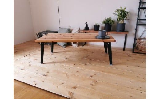 無垢材 折りたたみ ローテーブル ライトブラウン 圧着タイプ 90cm×45cm｜新星金属製作所 大阪府 守口市 テーブル 折りたたみテーブル センターテーブル 長机 [2481]