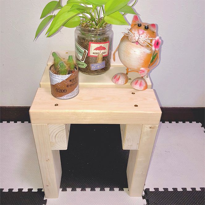 工作・自由研究に！木工 スツール 組立品 [ イス 踏み台 ナチュラル DIY ] インテリア 雑貨 日用品 小物 自由工作 丈夫 プランタースタンド ぬくもり 家具 
