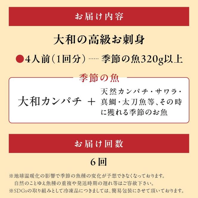 【6ヶ月定期便】大和海商 大和の高級お刺身 4人前 N072-YE092_1