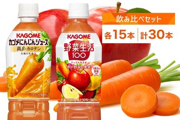 ns039-003 カゴメ 高β-カロテン にんじんジュース 野菜生活100 アップルサラダ 720ml PET 2種 各15本 計30本 野菜ジュース 野菜 果実 ジュース にんじん ミックスジュース フルーツジュース 果物 飲料 お取り寄せ ギフト ペットボトル KAGOME 送料無料 那須塩原市