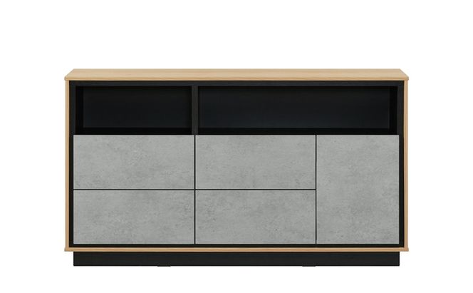 キャビネット 棚 収納 リビングキャビネット LVCM-1195 アイリスオーヤマ ナチュラル／モルタル チェスト サイドボード モダン タンス 棚 収納 コンパクト 可動棚 モルタル調 コンクリート調 シンプル 木目調 おしゃれ 新生活