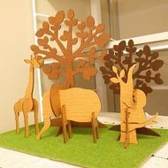 木製３Ｄパズル かわいい動物たち 【ぞう】【きりん】【こあら】３種セット インテリア おもちゃ 知育玩具 プレゼント　H084-058
