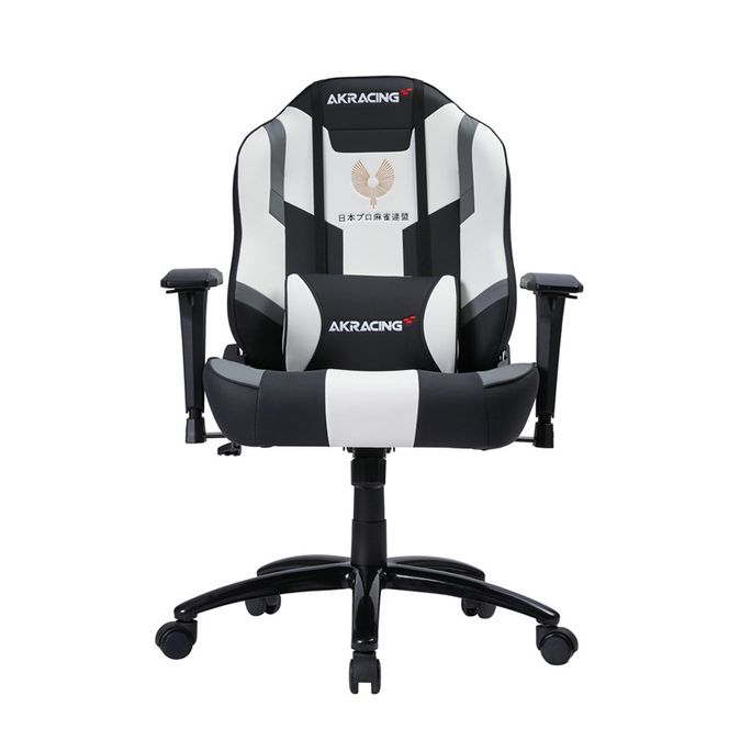 099H4789 AKRacing MJ Grey 日本プロ麻雀連盟モデル エーケーレーシング ゲーミングチェア ローバックチェア（ランバーサポート付き）