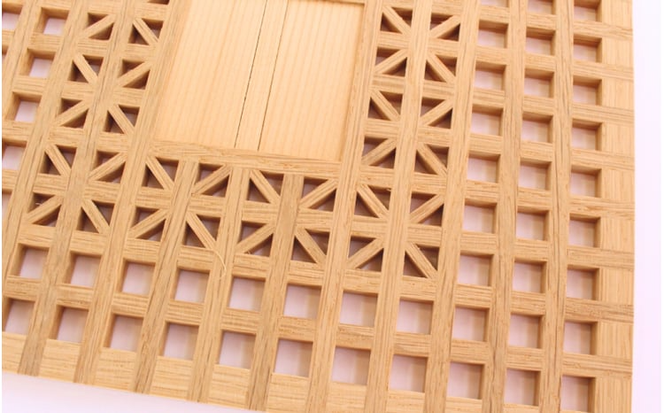 真庭組子 テーブルアート / 和 和モダン 組子細工 アートパネル インテリア 天然木 ヒノキ 檜 桧 杉 岡山県 真庭市 【sdkb001-01】