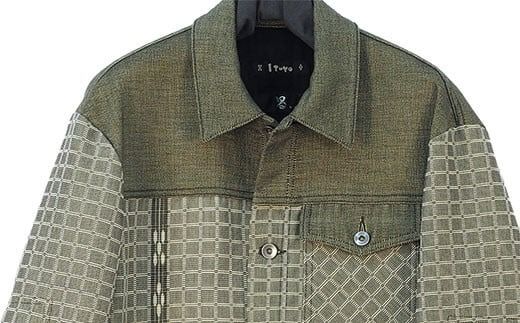 みんさー織 総手織りブルゾン（楕円ヒチガーラ グレイッシュ）LLサイズ AZ-61-1