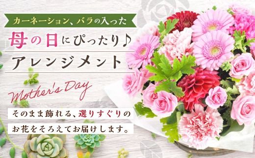 【先行予約】母の日におすすめな、カーネーション、バラの入った豪華アレンジメント！！ 【2026年5月7日～9日まで発送予定】 母の日 アレンジメント 花 器 贈り物 ギフト カーネーション バラ
