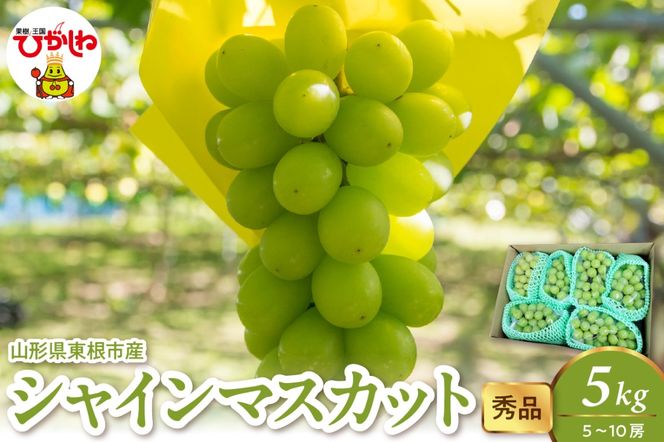 2025年産 シャインマスカット 5kg（5-10房） 秀品 山形県 東根市　hi082-026-2