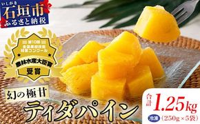 《2025年6月上旬頃より順次発送》[予約受付]　當銘さんの完熟カットパイン1.25kg(250g×5袋)　 YK-4