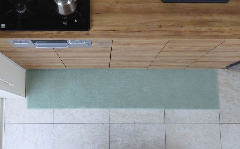 diw0031 北欧風キッチンマット ラグマットタイプ 45×150cm ノーマル型 アッシュミント 抗菌防臭 SEK 織人しきもの屋工房