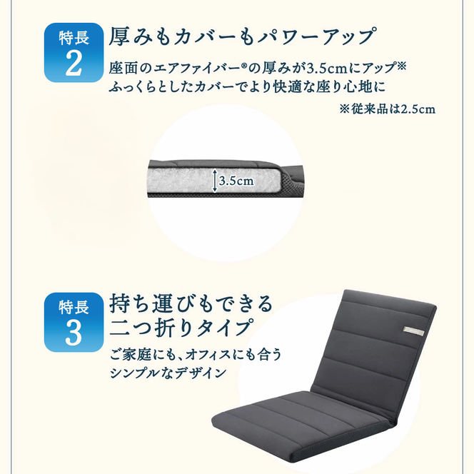 エアウィーヴ 座 クッション ブラック オールシーズン対応 ぐっすり