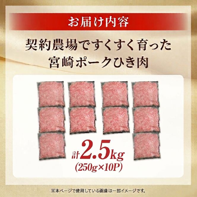 【産地直送・個包装】契約農場ですくすく育った宮崎ポークひき肉　2.5kg