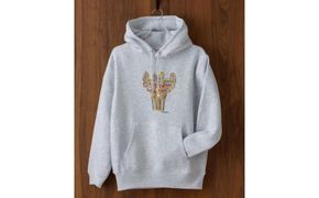 「旅する縄文」パーカー 十日町土器01 アッシュ ファッション メンズ レディース 裏起毛パーカー 