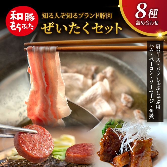 もちぶた 詰め合わせ 肩ロース バラ しゃぶしゃぶ ハム ベーコン 角煮 豚肉