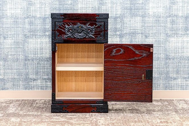 仙台箪笥 サイドチェスト 拭き漆塗り KC-320 （申込書返送後、1ヶ月～6ヶ月程度でお届け） 欅産業 たんす 家具 収納 インテリア|06_kyk-760301