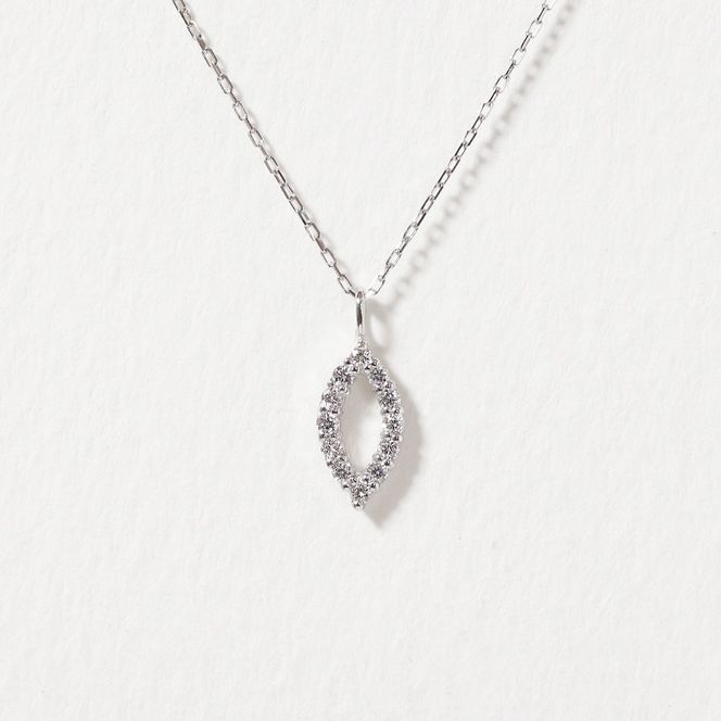 プラチナ 0.08ct マーキス型ダイヤモンドペンダント　BQ-207