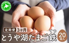 【3ヵ月 定期便】 北海道 伊達市 とうや湖 卵 鉄  20個 入り たまご