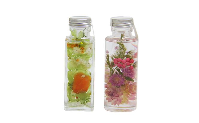 ドライフラワーのハーバリウムおまかせ2本セット 北海道 南富良野町 ドライフラワー 華 花 お花 ハーバリウム おまかせ セット 詰合せ インテリア 植物 手作り 