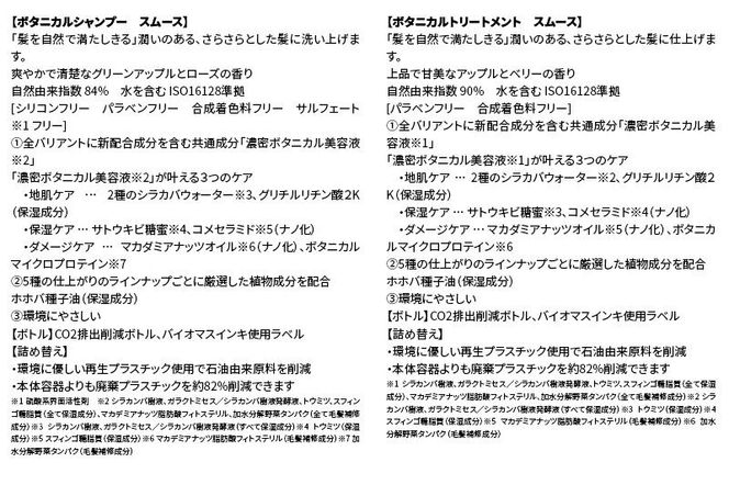 BOTANIST ボタニスト ボタニカル シャンプー＆トリートメント【セット】 【スムース】（詰替）各3セット [ボタニスト BOTANIST シャンプー トリートメント おすすめ 人気 サラサラ しっとり ボリューム まとまり ぼたにすと 頭皮ケア ダメージ リンス ストレート うねり ダメージ補修 美容 詰替え]|10_ine-050301s