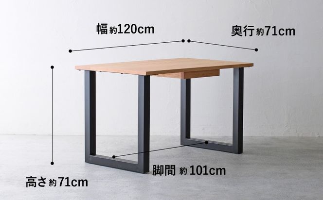 引き出し付き デスク 木製 オーク材 幅 120 奥行 71 高さ 71 秋山木工 秋山木工株式会社 デスク 収納 デスク 引き出し 家具 インテリア シンプル おしゃれ 国産 静岡県 藤枝市
