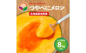 【2027年6～8月発送】 先行受付 北海道 富良野産 赤肉 つやべに メロン 4～5玉 箱 8kg以上 (ふらの 丸山農園) メロン フルーツ 果物 新鮮 甘い 贈り物 ギフト 道産 ジューシー おやつ ふらの ブランド 夏