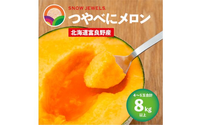 【2026年6～8月発送】 先行受付 北海道 富良野産 赤肉 つやべに メロン 4～5玉 箱 8kg以上 (ふらの 丸山農園) メロン フルーツ 果物 新鮮 甘い 贈り物 ギフト 道産 ジューシー おやつ ふらの ブランド 夏 