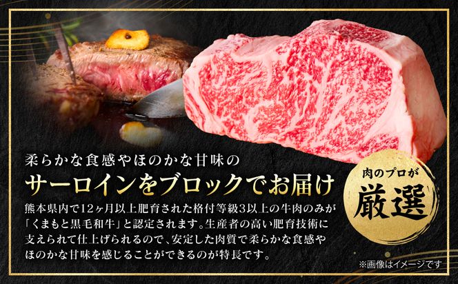 【A4～A5ランク】 【厳選部位】 くまもと黒毛和牛 サーロイン ブロック 1kg 和牛 牛肉 お肉 黒毛和牛 冷凍 焼肉 BBQ おかず 熊本県 八代市