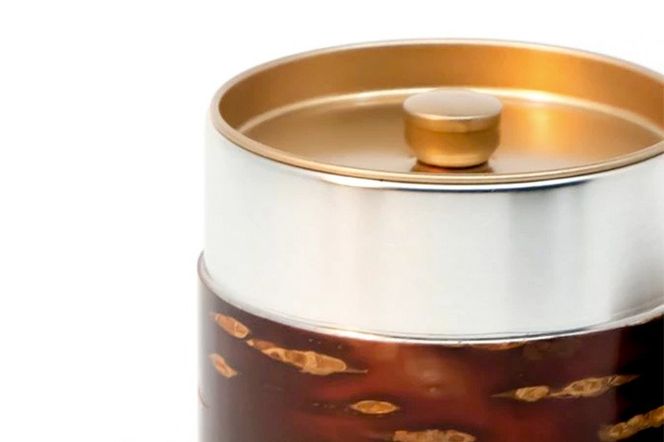 角館樺細工《樺細工 八柳》 茶缶 平型 150g 無地 角館工芸協同組合|02_kdk-910101