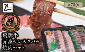AB-49-z A5 飛騨牛 赤身 サンカクバラ 焼肉セット 計700ｇ