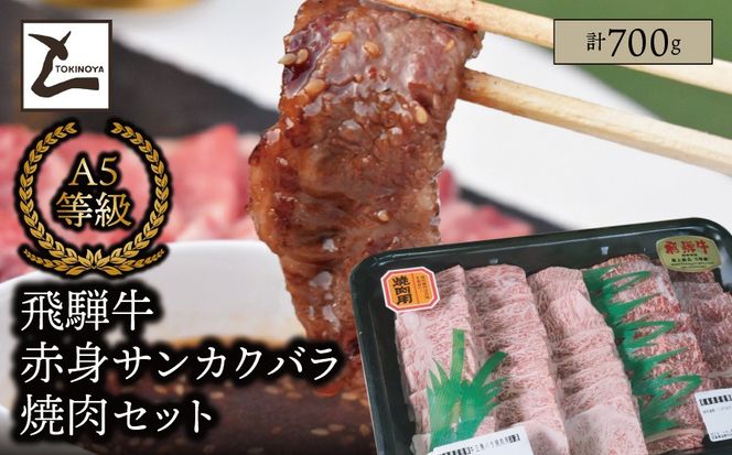 AB-49-z A5 飛騨牛 赤身 サンカクバラ 焼肉セット 計700ｇ